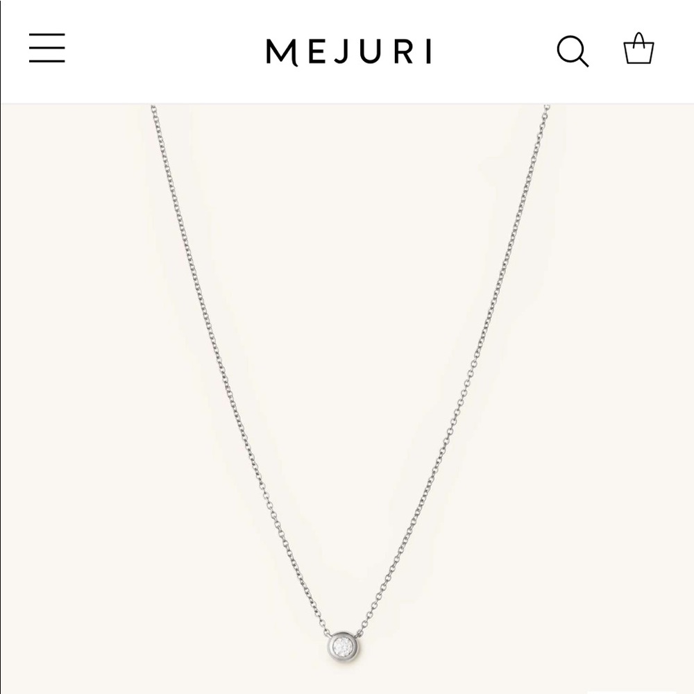 Mejuri Diamond Necklace 14k White Gold
